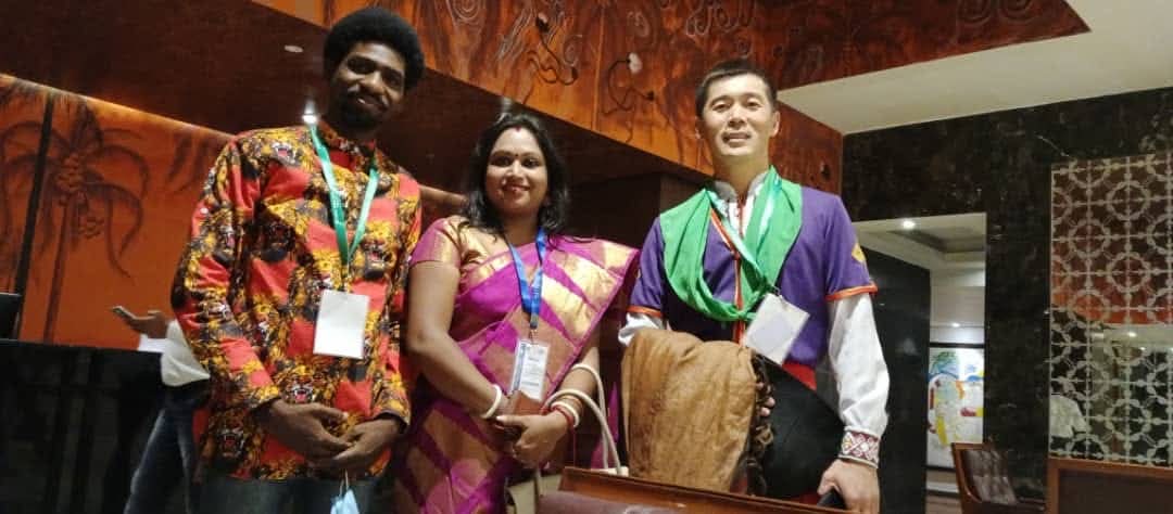 Delegates in diverse cultural attire