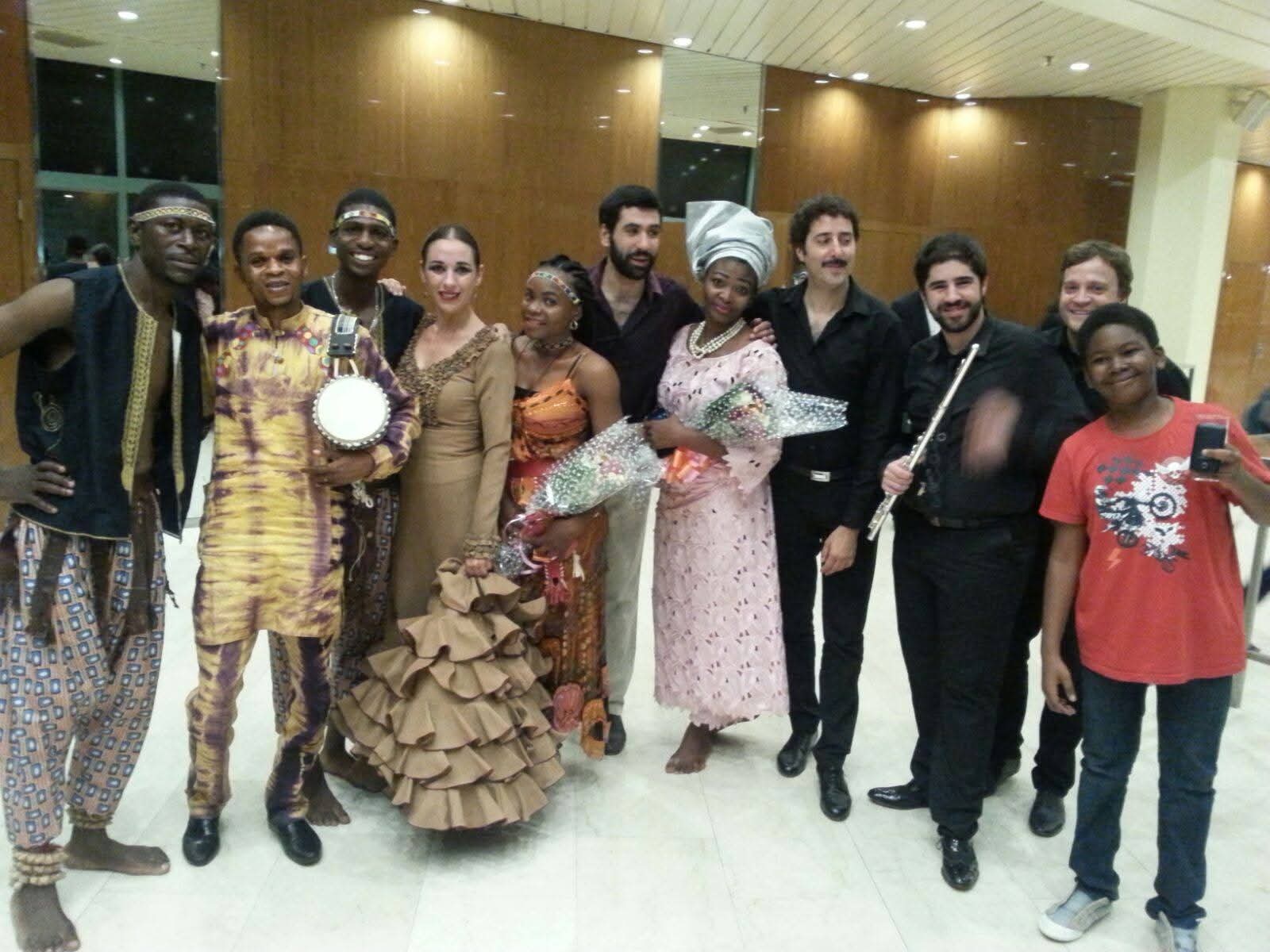 Ensemble cast after a cultural performance
